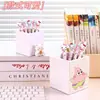 Portalápices de Dibujos Animados Lindo Bob Esponja Caja de Papelería de Escritorio Gran Capacidad Cubo de Almacenamiento para Brochas de Maquillaje de Dormitorio Decoración