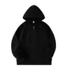 Cárdigan de algodón de 320 g/m² con doble capucha, colección de otoño, con cremallera, casual, versátil, corte holgado, moderno, sudadera para hombre de color liso
