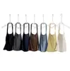 Camisola de Color Sólido con Cuello Halter, Estilo Americano Picante para Mujer, Otoño, con Copas Incorporadas, Top Corto Ajustado sin Mangas que Cubre los Laterales del Pecho