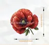 Pegatina Decorativa de Vinilo Transfronteriza Roja Tridimensional para Coche y Laptop Flor de Amapola Roja Pegatina para Coche