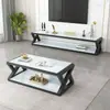 Mesa de centro mueble de TV combinación sala de estar hogar apartamento pequeño balcón mesa de té mesa de té de vidrio templado simple moderna mesa