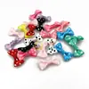 Poliéster Pequeño con Lunares Lazo Pequeño Ropa Infantil Diadema Pasador Flor Pequeña Decorativa Nudo de Ropa Interior