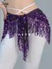Cadena de Cintura con Flecos y Lentejuelas para Danza del Vientre Bufanda de Cadera de Encaje Bohemio con Lentejuelas Bufanda de Cintura Falda de Lentejuelas con Flecos