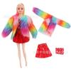 Ropa de Moda y Faldas para Muñeca Barbie de 30cm 11 pulgadas Set de Ropa de Abrigo de Felpa de Lana de 3 Piezas