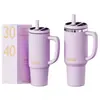 Copo de carro transfronteiriço de 40 oz, aço inoxidável 304, grande capacidade, alto valor estético, copo de gelo de carro portátil, copo térmico, personalizável
