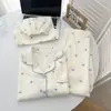 Pijama de Algodão Nuvem para Mulheres, Conjunto de Três Peças Leve de Verão com Manga Curta e Calça Longa Solta, Estilo Coreano Fresco e Fino para Casa