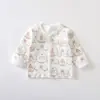 Top para recién nacido, ropa interior sin costuras, Clase A, para niños y niñas de 0 a 1 año, ropa de otoño, cárdigan de manga larga