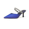 Sandalias Yingmeier de punta puntiaguda para mujer, verano 2022, diseño de diamantes de imitación, tacón de aguja, tacones altos, vestido Baotou de media caña.