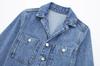 Macacão Jeans Feminino Moda 2023 Gola com Decoração de Bolso Cintura Marcada Perna Reta Peça Única Streetwear Estilo Europeu e Americano