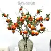 Fabricante de Flores de Ano Novo 7 Cabeças Romã Caqui Artificial Azevinho Flor Artificial Dourada Balde da Fortuna Balde Abraço Atacado