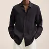 Sitio web independiente, Wish, Amazon superventas comercio exterior cuatro estaciones manga larga cuello camisero holgada botones camisa de hombre desde la fábrica de origen