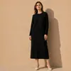 Vestido de Cachemira Otoño/Invierno 2026, Camisa Base, Suéter de Punto Pullover Cuello Redondo, Suéter Holgado para Mujer, Vestido Largo de Lana para Mujer