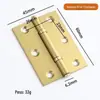 Dobradiça Plana Dourada 2 Polegadas 2,5 Polegadas 3 Polegadas Dobradiça Pequena para Porta de Armário Dobradiça de Ferro Rolamento Silencioso Dobradiça Espessada de Bronze