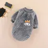 Otoño e Invierno Cuadros de Piña Caliente Ropa de Dos Patas para Perro Suministros para Mascotas Ropa para Gatos Perros Pequeños y Medianos Ropa con Forro de Felpa Teddy