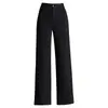 Pantalones de Pierna Ancha con Forro de Felpa de Cintura Alta para Tallas Grandes de Mujer, Nuevo Estilo Otoño/Invierno 2026, Pantalones de Pierna Recta, Engrosados, Cálidos, Versátiles, Pantalones Largos Casuales