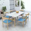Combinación de Mesa y Silla para Restaurante de Comida Rápida Restaurante Tienda de Fideos Tienda de Desayunos Mesa de Comedor Económica Hotel Catering Comercial Mesa Rectangular