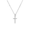 Cadena de clavícula de doble cruz de cadena cruzada europea y americana s925 plata de ley cruz microincrustación collar de plata versátil venta al por mayor