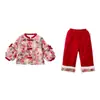Conjunto de Año Nuevo para Niña Invierno 2025 Nuevo Estilo Niños Pequeños Festivo Estilo Chino Ropa de Invierno Engrosada Conjunto de Traje Tang para Bebé Niña