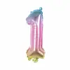 Nuevo globo de película de aluminio de 16 pulgadas en color dorado, plateado, oro rosa, número pequeño, globo con palabra de color degradado dorado y plateado