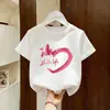 Camiseta Feminina Verão 2026 Novo Estilo Infantil Super Fofa Moderna Algodão Puro Roupas Roupa de Verão Top de Manga Curta para Menina