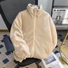Chaqueta de algodón de piel de cordero con cuello, estilo nuevo, para hombre y mujer, informal, holgada y cálida, para otoño e invierno de 2024.