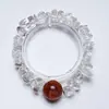 Pulsera de Cristal Natural Llama Roja Escarcha Blanca para Mujer Serie Estilo Cool de Ins Pulsera Versátil Venta al por Mayor