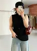 Chaleco de punto de cuello medio para mujer talla grande, otoño 2026, estilo delgado para mujeres talla grande, adecuado tanto para llevar solo como debajo de otra prenda, chaleco sin mangas