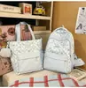 Ins estampa nova bolsa de ombro dupla nova grande capacidade grande capacidade mochila para estudante de ensino fundamental campus mochila de viagem para menina