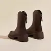 Botines Martin forrados de polar para mujer, botines Chelsea de tacón grueso y suela gruesa, nueva colección otoño/invierno 2026, botines de estilo británico, botas de ajuste ceñido