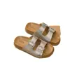 Pantuflas redondas de suela gruesa con pedrería de dopamina estilo coreano transfronterizas, nuevos zapatos casuales tipo Birkenstock con hebilla para mujeres petite