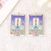 Venta caliente transfronteriza: pendientes, collar, llavero y bolso de acrílico de doble cara con doce constelaciones de tarot.