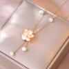 Collar para Mujer Perla de Agua Dulce Japonesa y Coreana Ins Collar de Flores Aretes de Perlas Diseño Nicho Estilo Palacio Retro Set