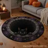Alfombra Redonda de Felpa de Cristal para Piso, Trampa Visual 3D de Halloween, Alfombra con Ilusión de Espiral de Celebridad de Internet, Felpudo para Decoración de Festival en Sala de Estar