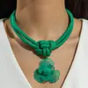 Joyería de Estilo Europeo y Americano, Diseño Único de Nudo con Elementos de Hoja, Estrella de Mar y Concha, Collar Exagerado, Collar Sencillo con Colgante de Cordón