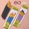 Pincel de nylon transfronteiriço caneta de aquarela haste azul perolada conjunto de pincéis de pintura artística conjunto de pincéis a óleo Atacado