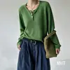 Novedad Otoño 2026 Estilo Coreano Holgado Casual Cuello Redondo Suéter de Punto Hueco para Mujer, Suéter de Algodón Color Sólido MMHT