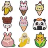 Parches bordados de animales de dibujos animados comida conejo lindo panda oso plátano ropa mochila parches termoadhesivos D