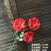 Decoração de flor artificial tom avermelhado em haste única, bola de flor para corredor de flor de seda, material para arranjo de flor de mesa para restaurante e casamentos ao ar livre
