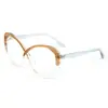 Óculos Retro com Lentes que Mudam de Cor Anti-Luz Azul para Mulheres, Óculos de Sol Europeus e Americanos de Cat-Eye Planos, Podem ser Combinados com Graus de Miopia, Atacado de Fabricante