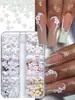 Decorações de Arte para Unhas Flor de Cinco Pétalas Mista com 12 Compartimentos Transfronteiriças, Pedras Strass de Resina Camélia Coloridas 3D Decorações para Unhas Atacado