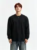 Camiseta de Manga Larga Pesada 270g para Hombre Blanca Holgada Off-Shoulder Ropa Exterior Cuello Redondo Top de Algodón Puro Otoño e Invierno Ropa de Pareja