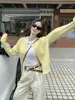 Foto Real de Cardigan de Tricô Bordado Estilo Coreano de Outono, Solto, Gola Redonda, Botões, Redutor de Idade, Suéter Jaqueta Casual Versátil para Mulheres