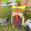 Mochila de Comércio Exterior de Grande Capacidade para Mulheres, Bolsa Casual para Esportes ao Ar Livre e Montanhismo, Textura Fashion, Cores Contrastantes, Mochila Leve de Viagem