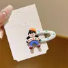 Grampo de Franja de Desenho Animado com Bolinhas para Testa, Grampo Lateral Doce Ins Nicho Grampo Bico de Pato Grampo para Cabelo Quebrado Novo Estilo 2025