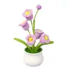 Flores Artificiais de Lírio-do-Vale Grandes de Tricô de Lã Acabadas em Vaso Lembrança de Dia dos Professores ou Dia das Mães Enfeites de Presente