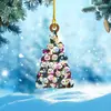 Árbol de Navidad Acrílico Plano Regalo de Navidad Colgante Decoraciones para Espejo Retrovisor de Coche en Casa Festiva