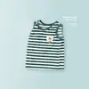 Camiseta regata infantil de algodão fina para o verão, regata sem mangas para meninos, base de verão, exclusiva para exportação