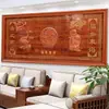 Pintura de Parede Escultura em Madeira Dongyang Madeira Maciça Chinesa Sala de Estar Parede de Fundo Pintura Decorativa Pingente Escritório Placa Decorativa Horizontal para Pendurar na Parede