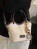 Yuezhi 2026 outono inicial nova moda versátil casual simples bolsa transversal para sair, bolsa tipo balde versátil, bolsa pequena popular