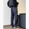 Pantalones de Carga Impermeables Soft Shell para Hombre Otoño e Invierno Forrados de Polar Engrosados Azul Marino Marca de Moda Cono Americano Pierna Ancha Pantalones Acolchados